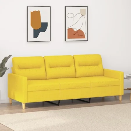 3-seater light yellow fabric sofa 180 cm by , Sofas - Ref: Foro24-359248, Price: 254,51 €, Discount: %
