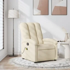 Sillón de masaje reclinable de tela crema de , Sillones - Ref: Foro24-371748, Precio: 217,16 €, Descuento: %