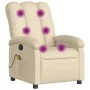 Sillón de masaje reclinable de tela crema de , Sillones - Ref: Foro24-371748, Precio: 217,16 €, Descuento: %