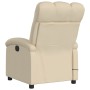Sillón de masaje reclinable de tela crema