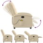 Cream Fabric Reclining Massage Chair by , Armchairs - Ref: Foro24-371748, Price: 219,22 €, Discount: %