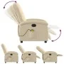 Sillón de masaje reclinable de tela crema de , Sillones - Ref: Foro24-371748, Precio: 217,16 €, Descuento: %