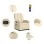 Sillón de masaje reclinable de tela crema de , Sillones - Ref: Foro24-371748, Precio: 217,16 €, Descuento: %
