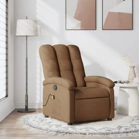 Brown Fabric Massage Recliner by , Armchairs - Ref: Foro24-371743, Price: 220,70 €, Discount: %
