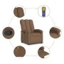 Sillón reclinable con masaje de tela marrón de , Sillones - Ref: Foro24-371743, Precio: 220,70 €, Descuento: %