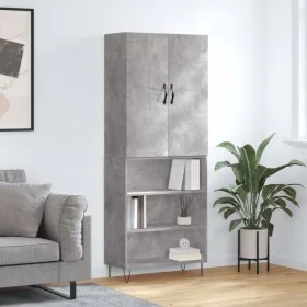 Concrete gray plywood tall sideboard 69.5x34x180 cm by , Sideboards - Ref: Foro24-3198117, Price: 129,82 €, Discount: %