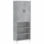 Aparador alto madera contrachapada gris hormigón 69,5x34x180 cm de , Aparadores - Ref: Foro24-3198117, Precio: 130,92 €, Desc...