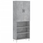 Concrete gray plywood tall sideboard 69.5x34x180 cm by , Sideboards - Ref: Foro24-3198117, Price: 132,65 €, Discount: %