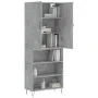 Aparador alto madera contrachapada gris hormigón 69,5x34x180 cm de , Aparadores - Ref: Foro24-3198117, Precio: 130,92 €, Desc...