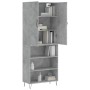 Concrete gray plywood tall sideboard 69.5x34x180 cm by , Sideboards - Ref: Foro24-3198117, Price: 132,65 €, Discount: %
