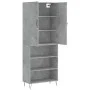 Aparador alto madera contrachapada gris hormigón 69,5x34x180 cm de , Aparadores - Ref: Foro24-3198117, Precio: 130,92 €, Desc...