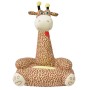 Silla de peluche para niños jirafa marrón