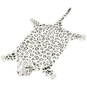 Alfombra afelpada de leopardo 139 cm blanco