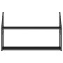 2-stöckiges Wandregal aus schwarzem Holzwerkstoff, 80 x 21 x 51 cm von , Regale und Regale - Ref: Foro24-835464, Preis: 30,59...