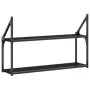 Estantería pared 2 niveles madera ingeniería negro 80x21x51 cm de , Estantes y estanterías - Ref: Foro24-835464, Precio: 30,1...