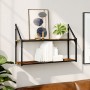 Estantería de pared 2 niveles madera roble ahumado 80x21x51 cm de , Estantes y estanterías - Ref: Foro24-835466, Precio: 27,5...