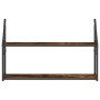 Estantería de pared 2 niveles madera roble ahumado 80x21x51 cm de , Estantes y estanterías - Ref: Foro24-835466, Precio: 27,5...