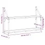 2-tier smoked oak wood wall shelf 80x21x51 cm by , Shelves and shelves - Ref: Foro24-835466, Price: 27,20 €, Discount: %
