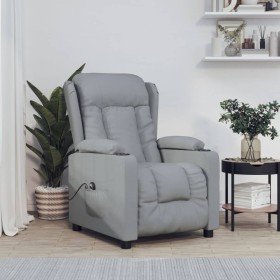Sillón reclinable eléctrico tela gris claro en Sillones | Comprar online en Foro24