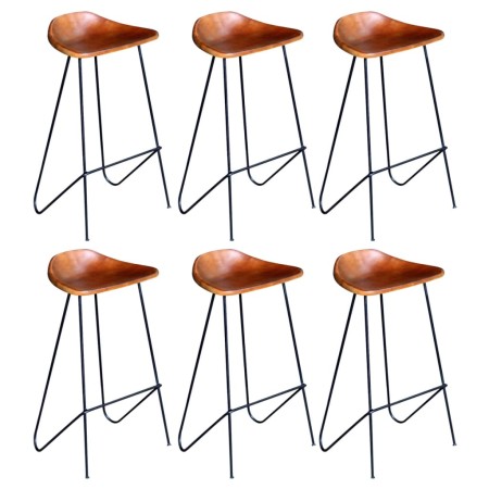 Küchenhocker 6 Einheiten aus echtem braunem Leder von , Küchenhocker - Ref: Foro24-276364, Preis: 617,32 €, Rabatt: %