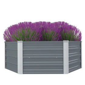 Raised planter 129x129x46 cm galvanized steel gray by vidaXL, Pots and planters - Ref: Foro24-42405, Price: 39,17 €, Discount: %