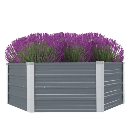 Erhöhtes Pflanzgefäß 129x129x46 cm Stahl verzinkt grau von vidaXL, Töpfe und Pflanzgefäße - Ref: Foro24-42405, Preis: 39,14 €...