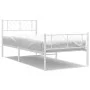 Metal bed frame with headboard and footboard white 75x190 cm by , Beds and slatted bases - Ref: Foro24-372236, Price: 65,74 €...