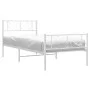 Metal bed frame with headboard and footboard white 75x190 cm by , Beds and slatted bases - Ref: Foro24-372236, Price: 65,74 €...