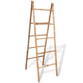 Escalera toallero doble con 5 peldaños bambú 50x160 cm de vidaXL, Toalleros - Ref: Foro24-243714, Precio: 75,71 €, Descuento: %