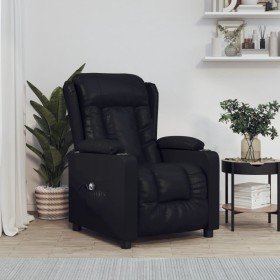 Sillón reclinable eléctrico de cuero sintético negro Sillón reclinable eléctrico de cuero sintético negro
