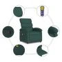 Sillón de masaje reclinable de tela verde oscuro de , Sillones - Ref: Foro24-371707, Precio: 226,62 €, Descuento: %