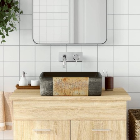 Rectangular black-brown ceramic countertop sink 46x35.5x13 cm by , Sinks - Ref: Foro24-155076, Price: 139,22 €, Discount: %