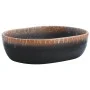 Ovales Aufsatzwaschbecken aus schwarz-orangefarbener Keramik, 47 x 33 x 13 cm von , Sinkt - Ref: Foro24-155069, Preis: 104,54...