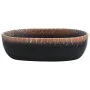 Ovales Aufsatzwaschbecken aus schwarz-orangefarbener Keramik, 47 x 33 x 13 cm von , Sinkt - Ref: Foro24-155069, Preis: 104,54...