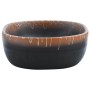 Ovales Aufsatzwaschbecken aus schwarz-orangefarbener Keramik, 47 x 33 x 13 cm von , Sinkt - Ref: Foro24-155069, Preis: 104,54...