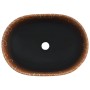 Ovales Aufsatzwaschbecken aus schwarz-orangefarbener Keramik, 47 x 33 x 13 cm von , Sinkt - Ref: Foro24-155069, Preis: 104,54...