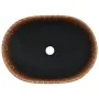Ovales Aufsatzwaschbecken aus schwarz-orangefarbener Keramik, 47 x 33 x 13 cm von , Sinkt - Ref: Foro24-155069, Preis: 104,54...