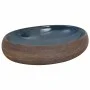 Lavabo sobre encimera ovalado cerámica marrón y azul 59x40x15cm de , Lavabos - Ref: Foro24-155081, Precio: 136,38 €, Descuent...