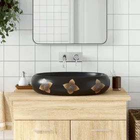 Black and blue ceramic oval countertop sink 59x40x15 cm by , Sinks - Ref: Foro24-155088, Price: 110,56 €, Discount: %