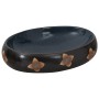 Lavabo sobre encimera ovalado cerámica negro y azul 59x40x15 cm de , Lavabos - Ref: Foro24-155088, Precio: 111,86 €