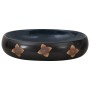 Lavabo sobre encimera ovalado cerámica negro y azul 59x40x15 cm de , Lavabos - Ref: Foro24-155088, Precio: 111,86 €