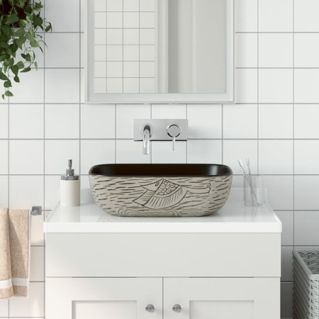 Rectangular countertop washbasin gray black ceramic 48x37.5x13.5 cm by , Sinks - Ref: Foro24-155097, Price: 107,74 €, Discoun...