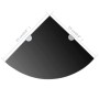 Corner shelf with chrome supports black glass 25x25 cm by vidaXL, Shelves and shelves - Ref: Foro24-243855, Price: 19,59 €, D...