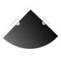 Corner shelf with chrome supports black glass 25x25 cm by vidaXL, Shelves and shelves - Ref: Foro24-243855, Price: 16,81 €, D...