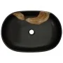 Black ceramic oval countertop washbasin 59x40x14 cm by , Sinks - Ref: Foro24-155106, Price: 136,58 €, Discount: %