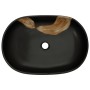 Ovales Aufsatzwaschbecken aus schwarzer Keramik, 59 x 40 x 14 cm von , Sinkt - Ref: Foro24-155106, Preis: 146,16 €, Rabatt: %