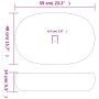 Ovales Aufsatzwaschbecken aus schwarzer Keramik, 59 x 40 x 14 cm von , Sinkt - Ref: Foro24-155106, Preis: 146,16 €, Rabatt: %