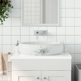 White ceramic oval countertop washbasin 59x40x15 cm by , Sinks - Ref: Foro24-155110, Price: 156,40 €, Discount: %