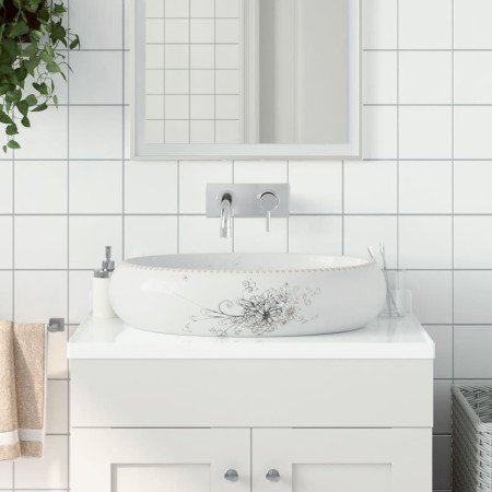 Ovales Aufsatzwaschbecken aus weißer Keramik, 59 x 40 x 15 cm von , Sinkt - Ref: Foro24-155110, Preis: 159,13 €, Rabatt: %