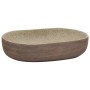 Ovales Aufsatzwaschbecken aus sandbrauner Keramik, 59 x 40 x 14 cm von , Sinkt - Ref: Foro24-155104, Preis: 174,57 €, Rabatt: %